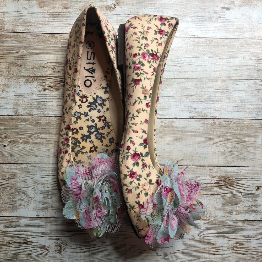 💚Stylo floral flats